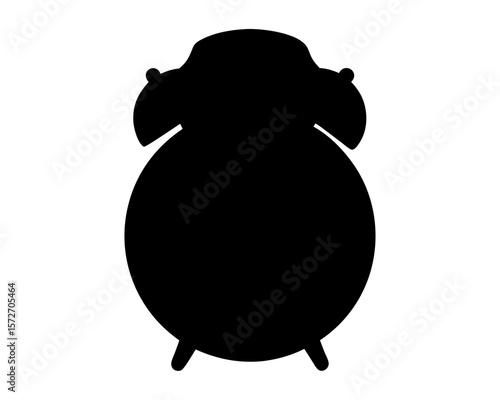 Silhouette of an oldfashioned alarm clock, indicating time and urgency