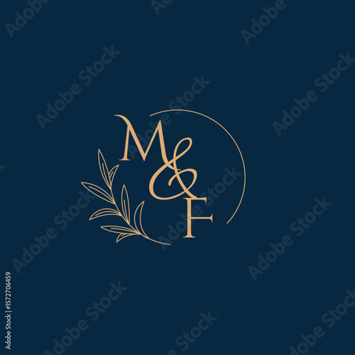 MF Initial Wedding Monogram Logo with Minimalistic Style