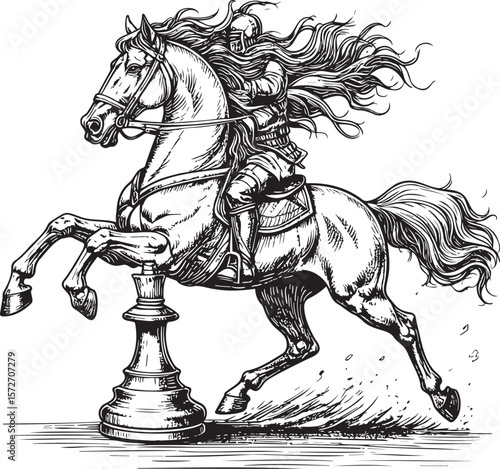 Gallant Knight's Charge: Medieval Horseback Warrior