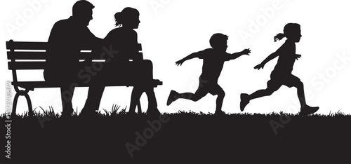 Happy Child Running Towards Parent: Joyful Family Moment and Outdoor Play

