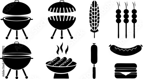 collection of classic barbecue grill and food silh (1).eps