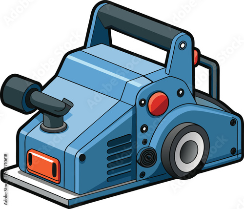 detailed vector of a power planer with visible vents