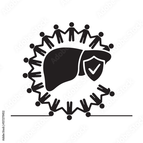 Wallpaper Mural Liver Health Protection with Community Support Awareness Icon Torontodigital.ca