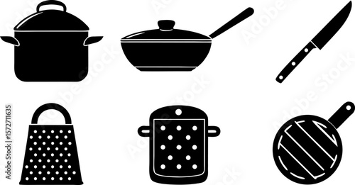 cookware flat icon set  kitchen equipment   cooker (1).eps