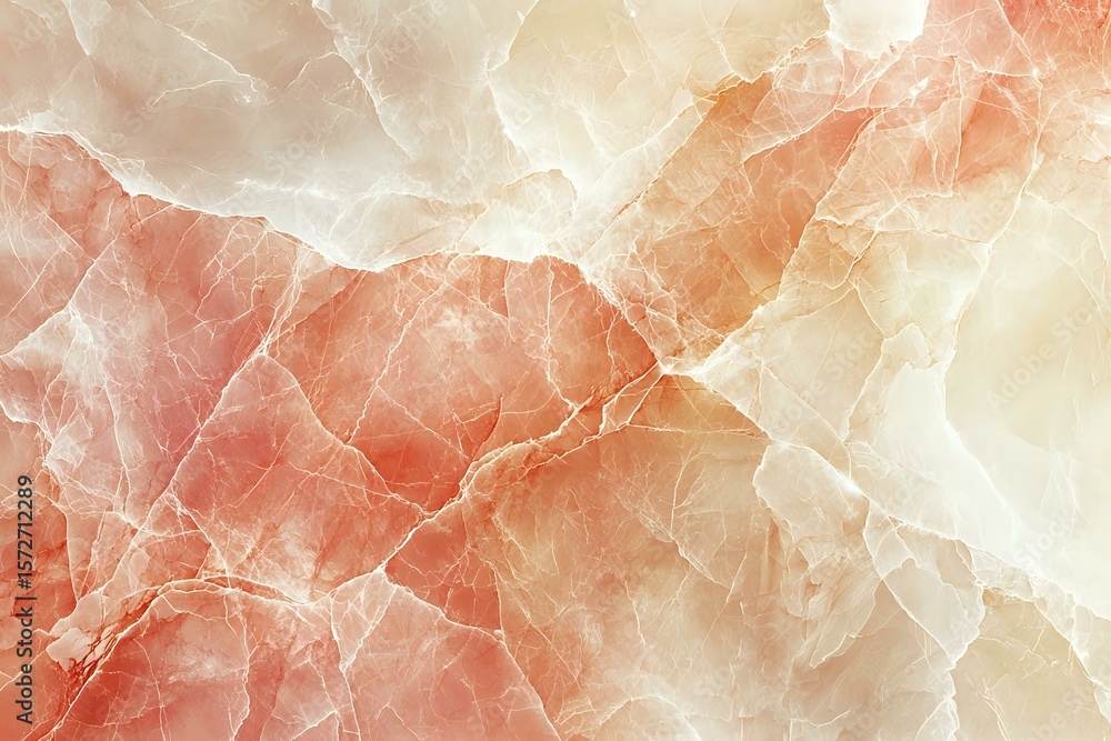 Fototapeta premium Natural pink and cream marble texture with delicate veining creates luxurious stone surface pattern for interior design, architecture and premium backgrounds.