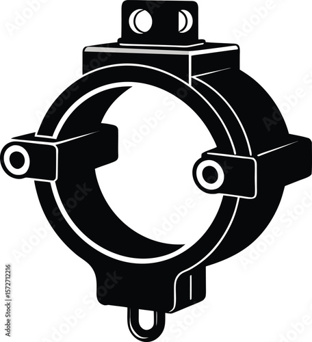 electrical conduit clamp vector black silhouette