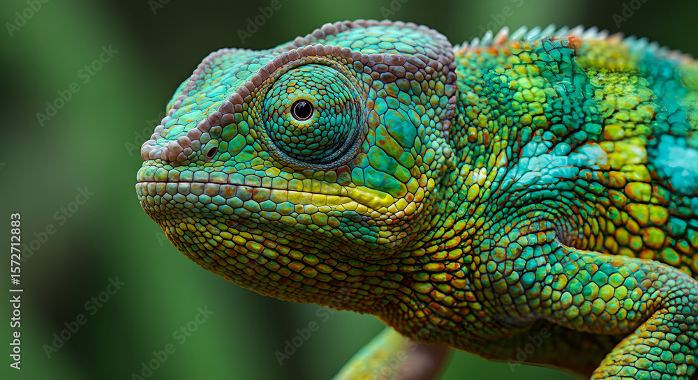 Fototapeta premium green iguana on a branch