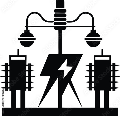 electrical junction vector black silhouette illustration