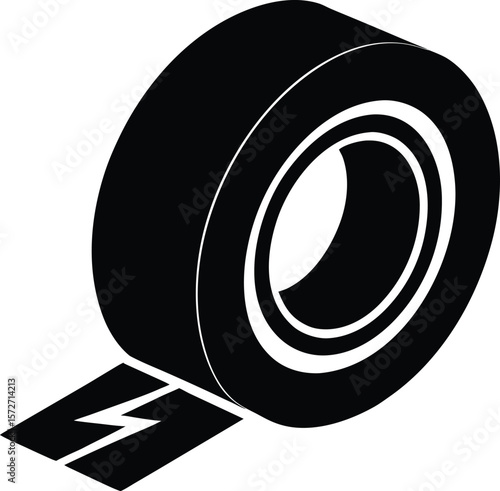electrical tape vector black silhouette illustration