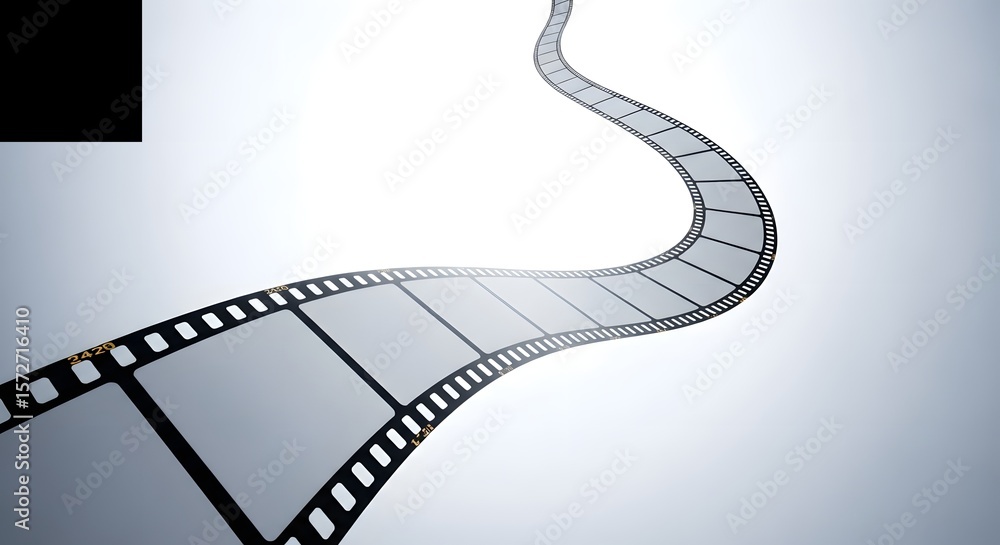 Fototapeta premium Film Strip Winding Path Movie Industry Concept
