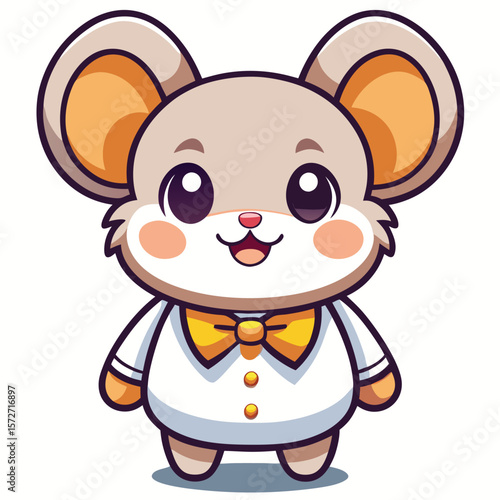 Cute mouse wearing a bowtie