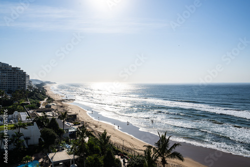Schilderij op canvas Umhlanga beach front sunrise looking at the ocean from a height