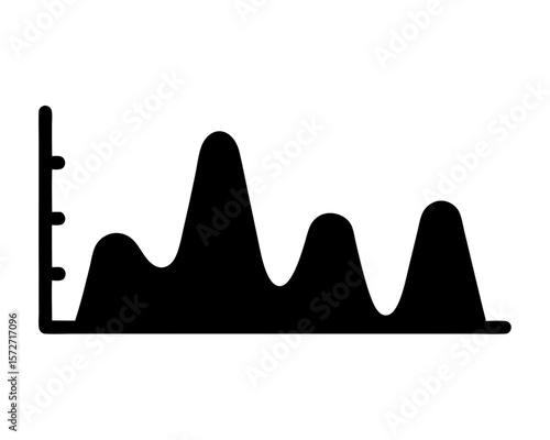 Simple stock market graph showing fluctuating black line with data points