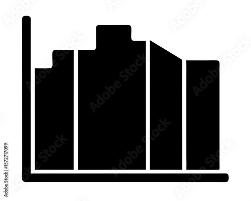 Minimalist Line Graph Depicting Fluctuating Trends and Data Visualization in Black