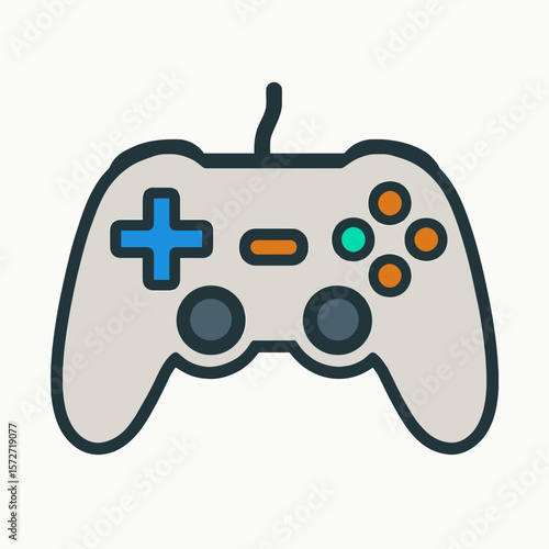 Colorful Game Controller Icon Flat Style