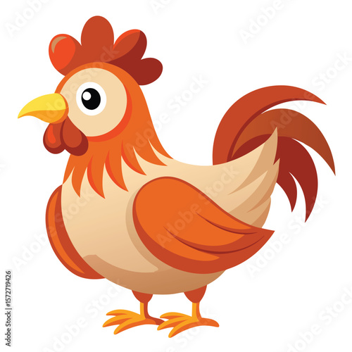 Cute cartoon rooster illustration