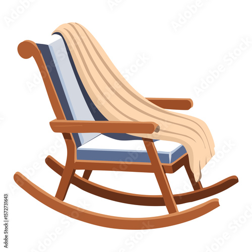 Cozy Blue Striped Rocking Chair Blanket
