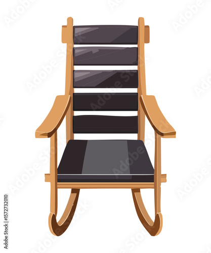 Black Cushion Wooden Chair Simple Design
