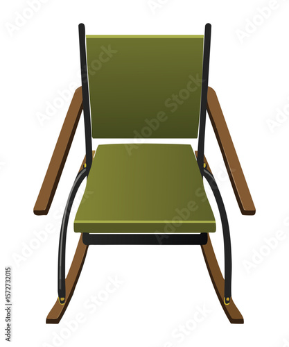 Olive Green Chair Wooden Outdoor Furniture