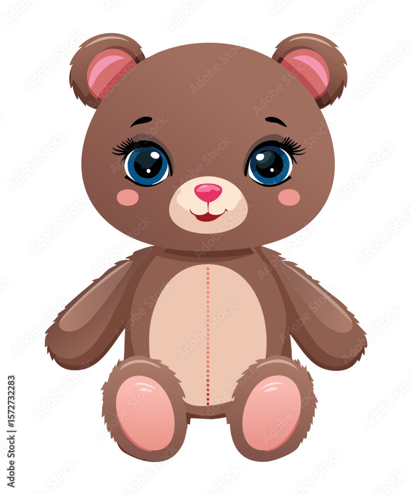 Obraz premium Lovable Brown Teddy Bear Blue Eyes