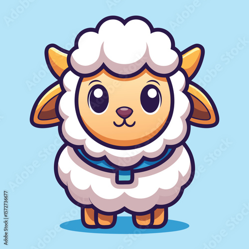 Cute sheep cartoon character