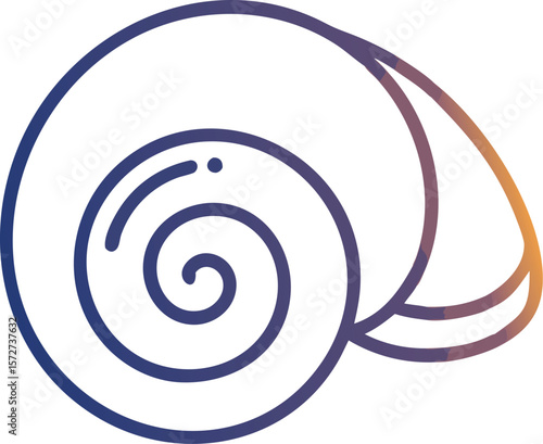 A single perfectly formed seashell with a spiral pattern, isolated on white, for beach, ocean, nature, or natural beauty.