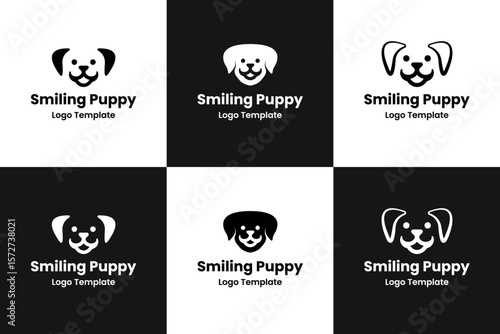 Set collection of cute pet logo design vector symbol illustration
