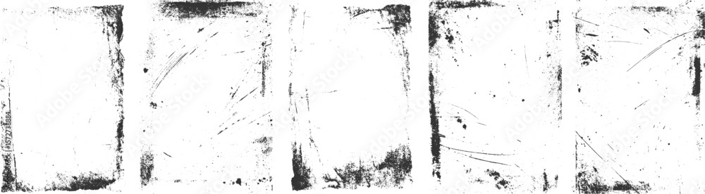 Fototapeta premium Large set of grunge textures Set of transparent vectors grunge abstract dirty, Old Grunge Distressed frame transparent background, 