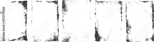 Grunge Black and White urban vector texture Frames.  abstract textures on white for design, transparent background