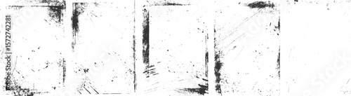  Old worn overlay Vintage grunge paper texture. set dirty texture frame background on transparent background