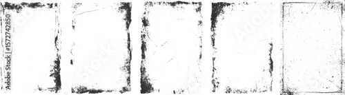  Old worn overlay Vintage grunge paper texture. set dirty texture frame background on transparent background