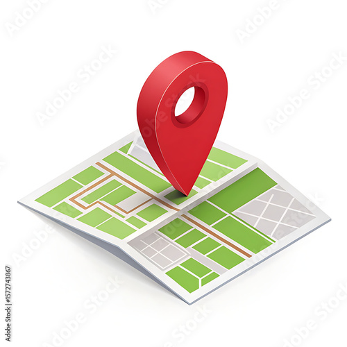 Free Download 3D Location Pin on Folded Map Navigation GPS Map Pointer Travel Destination - GFXLoad