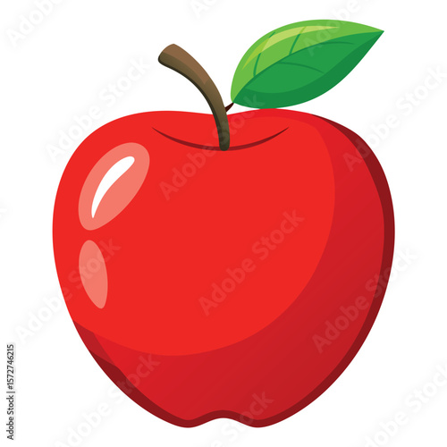 Red apple with leaf