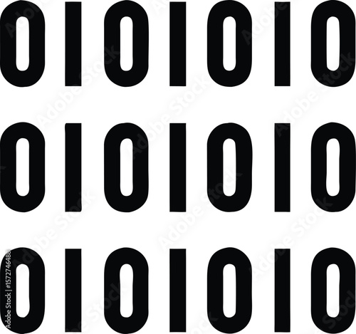 Binary code digital information data stream icon