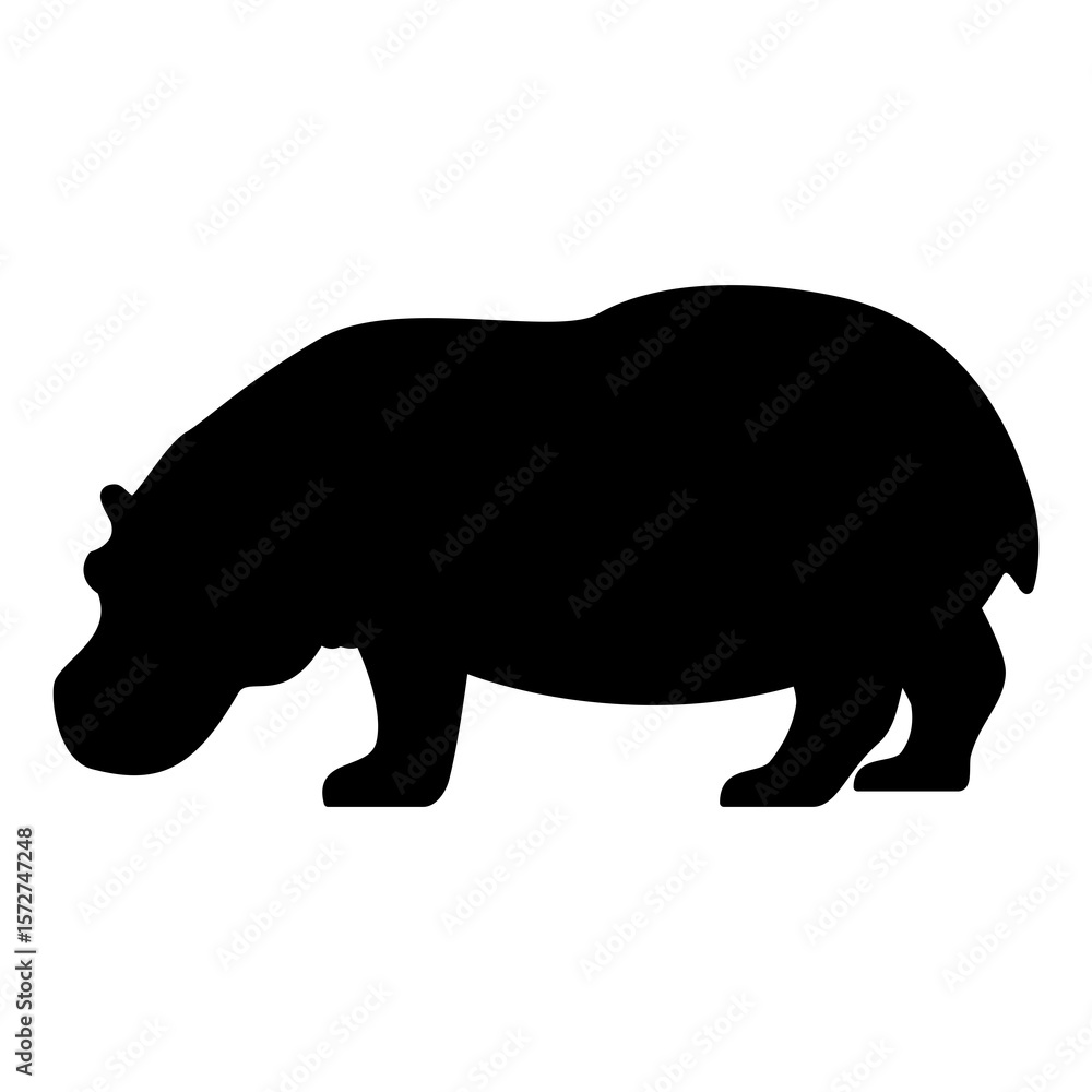 Hippopotamus Icon Solid and Glyph Design Style Wildlife Animals Vector Hippopotamus Icon Solid and Glyph Design Style Wildlife Animals Vector