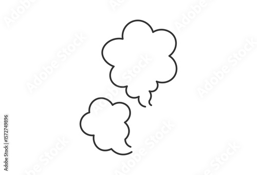 Steam or Smoke Icon Illustration (Simple Line Art)