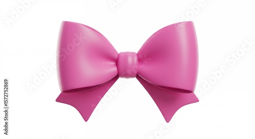 Pink bow isolated on white background