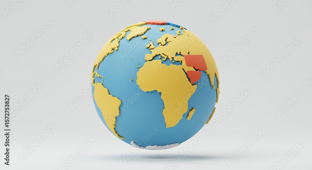 Fototapeta premium Stylized earth illustration for educational use