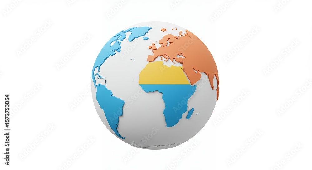 Fototapeta premium Stylized pastel colored world map graphic