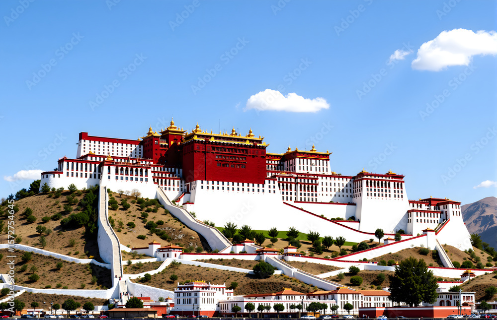 Fototapeta premium Potala Palace Scenery in Tibet
