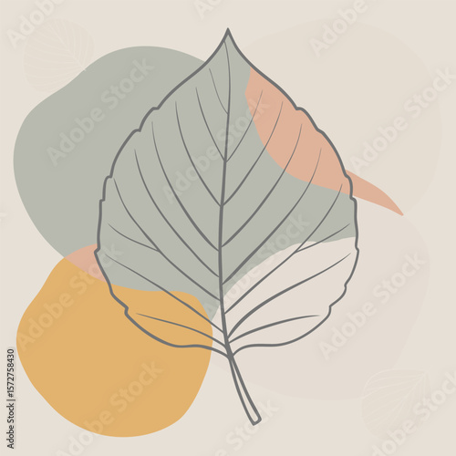 A bold black silhouette of a beech (Fagus) leaf,