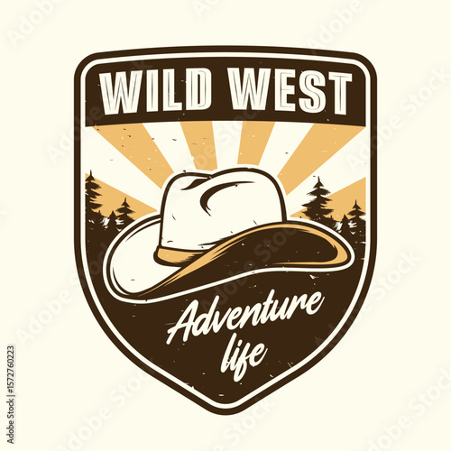Wild west adventure badge design