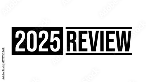 2025 year review isolated on white background. Vector illustration banner. 