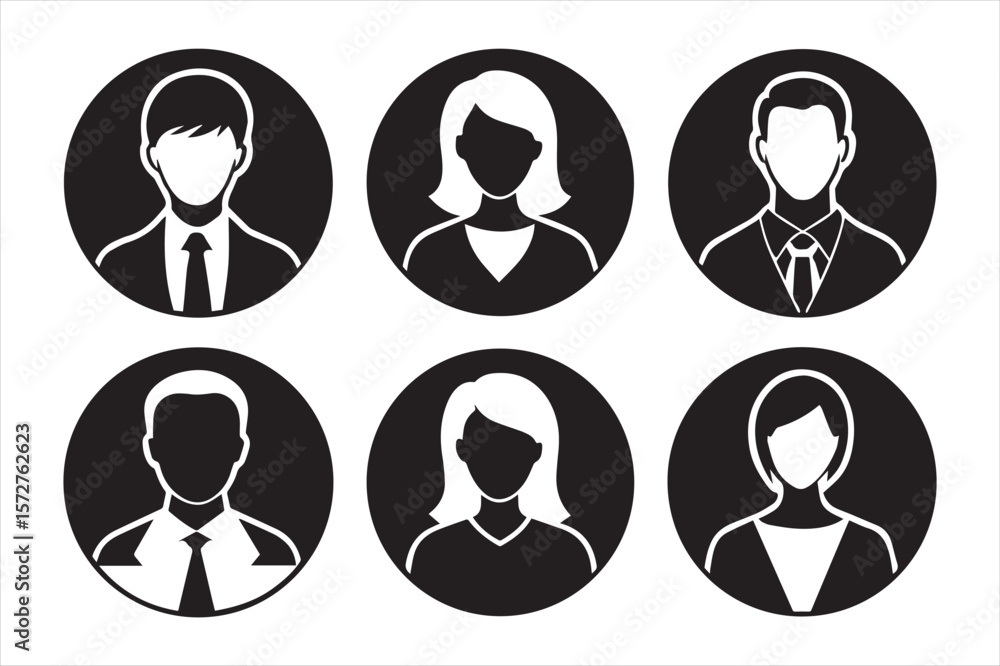 pepole icon set silhouette vector pepole icon set silhouette vector