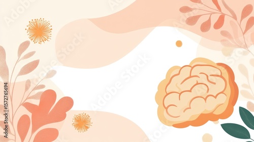 Calm, floral brain graphic