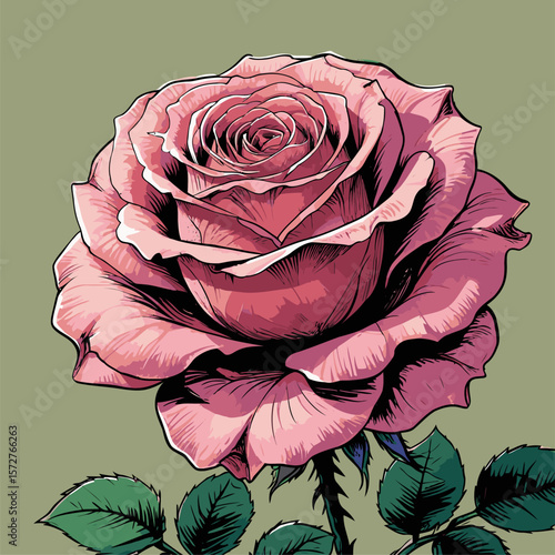 vector rose flower illustration for design needs