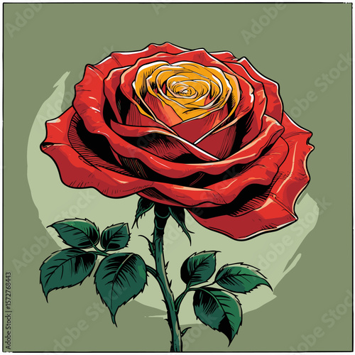vector rose flower illustration for design needs
