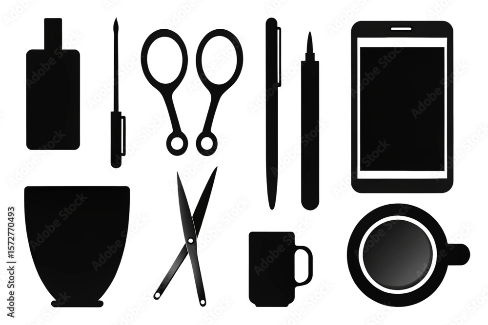 Fototapeta premium set of cosmetic brushes