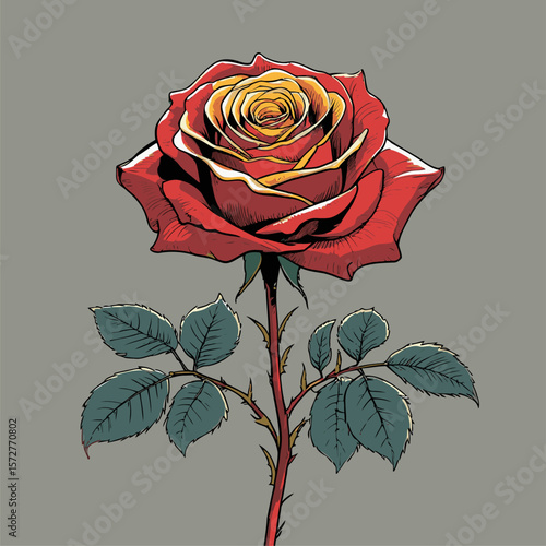 vector rose flower illustration for design needs