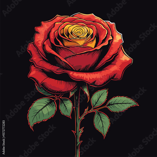 vector rose flower illustration for design needs